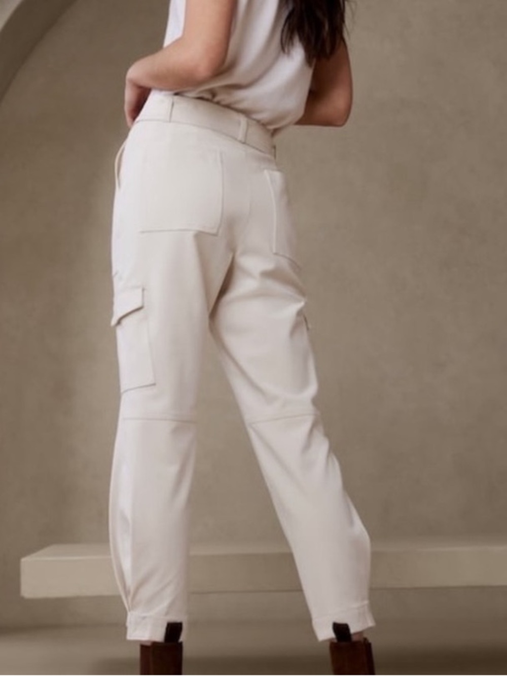 Banana Republic Cream Utility Cargo Pants with Belt
